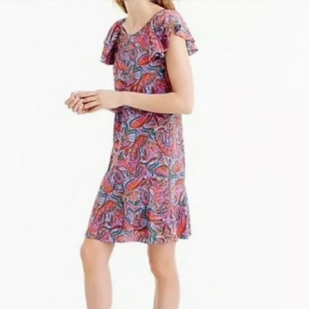 J. Crew paisley print silk shift dress size 6
